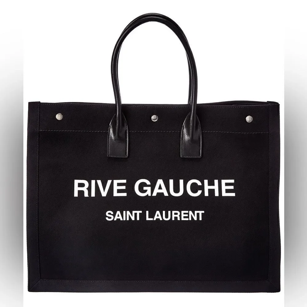 Saint Laurent Rive Gauche black and white tote bag purse brand new never used!